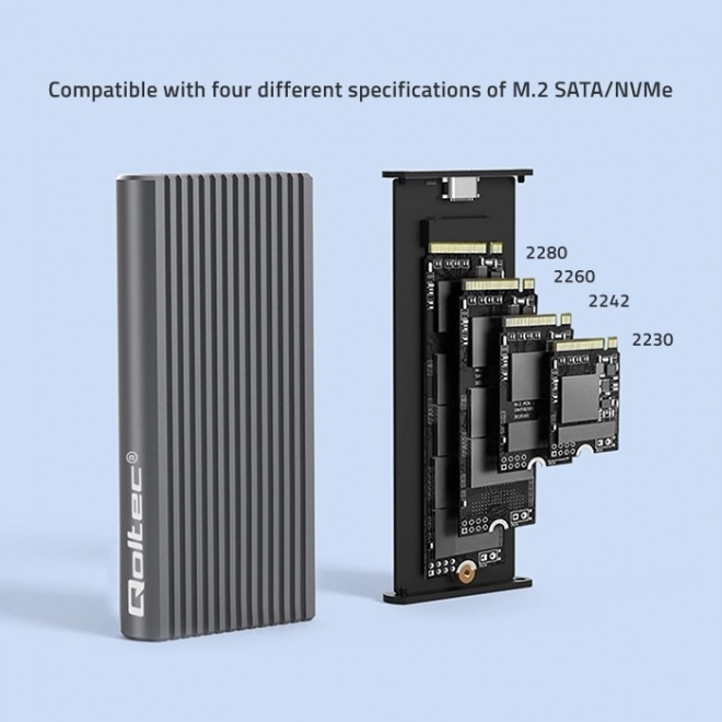 Külső ház M.2 SSD-hez RGB LED-el