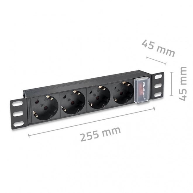 PDU elosztó rack szekrényekhez 10" | 1U | 16A | 4xSchuko | 1.8m