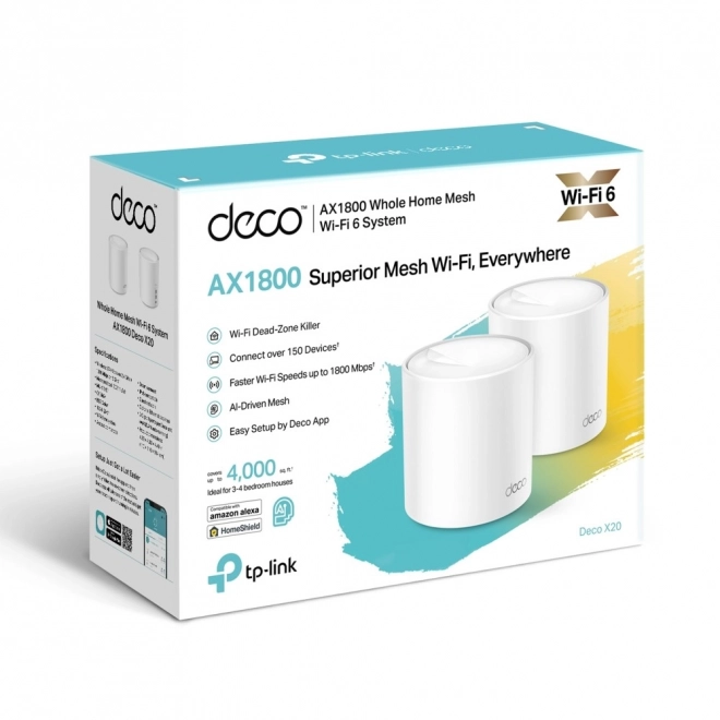 Deco X20 AX1800 2-csomagos Wi-Fi rendszer
