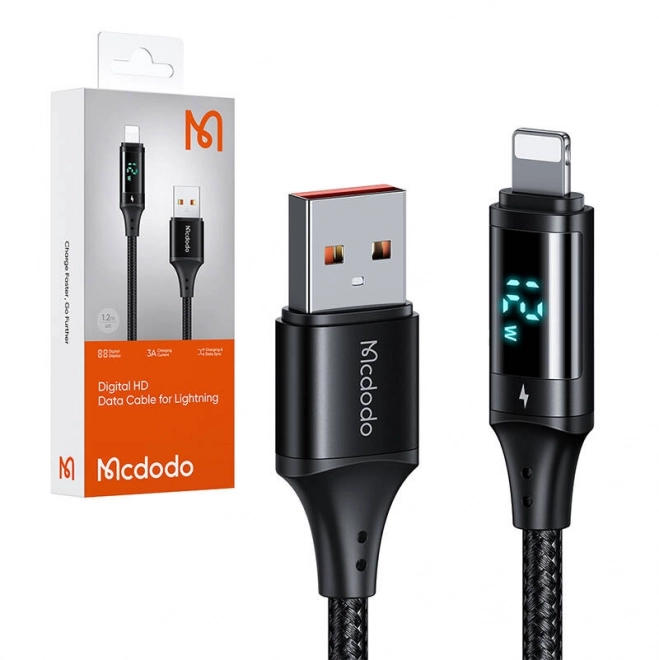 digitális kijelzős usb lightning kábel 1,2m