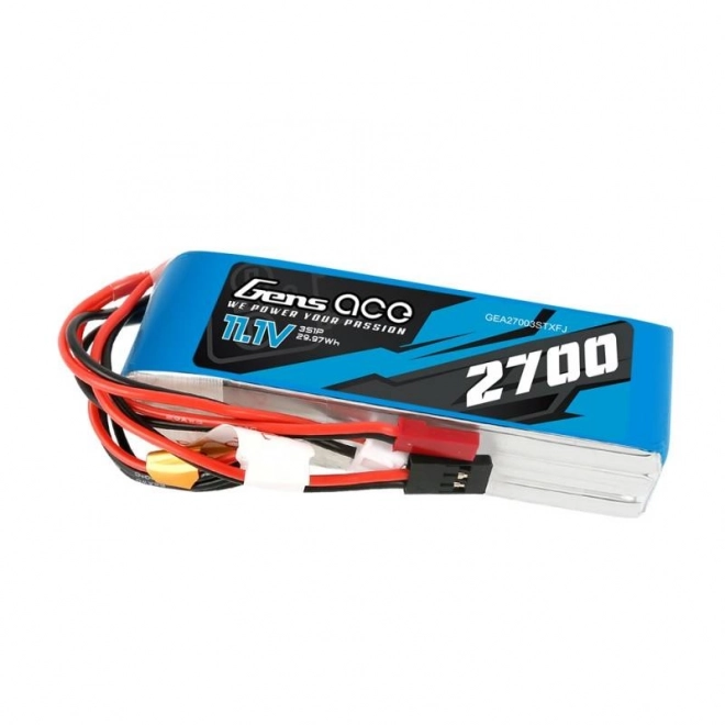 Gens Ace 11,1 V 2700 mAh LiPo akkumulátor Futaba/JST-XHR/JST-SYP csatlakozóval