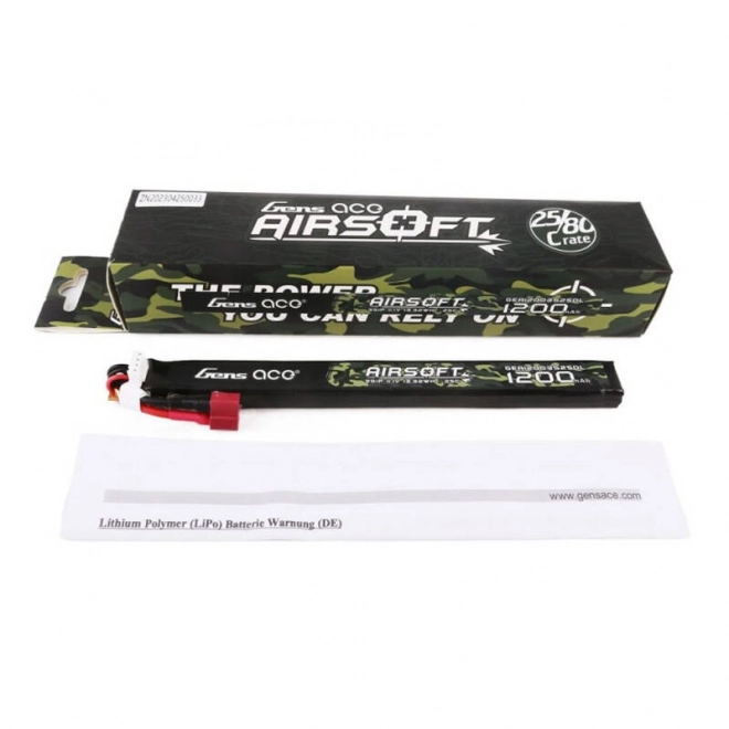 Airsoft T-connector lítium-polimer akkumulátor 1200 mAh