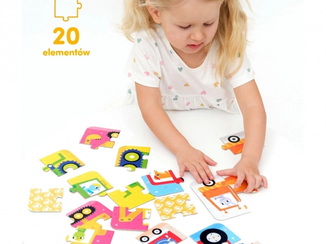 Járművek Puzzle Szett Gyerekeknek