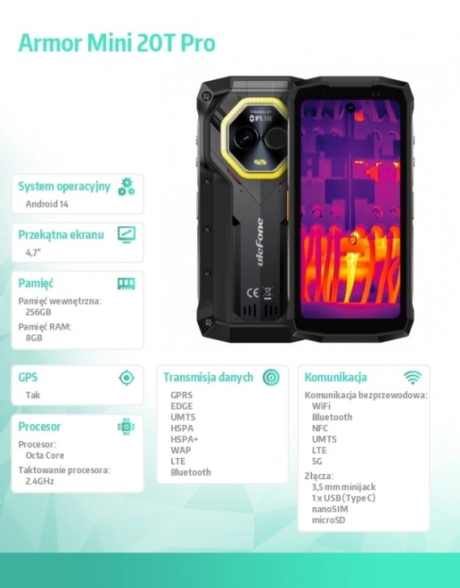 Armor Mini 20T Pro 5G termovíziós okostelefon