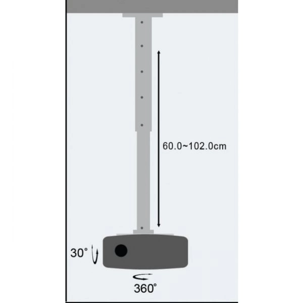 Projektor mennyezeti kar 60-102 cm 15 kg ezüst