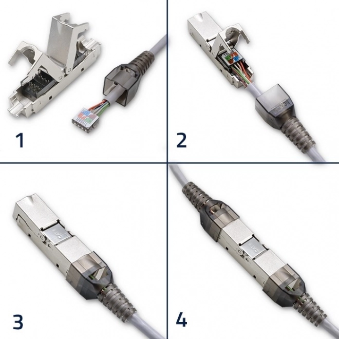 Szerszám nélküli RJ45 STP Cat6 csatlakozó