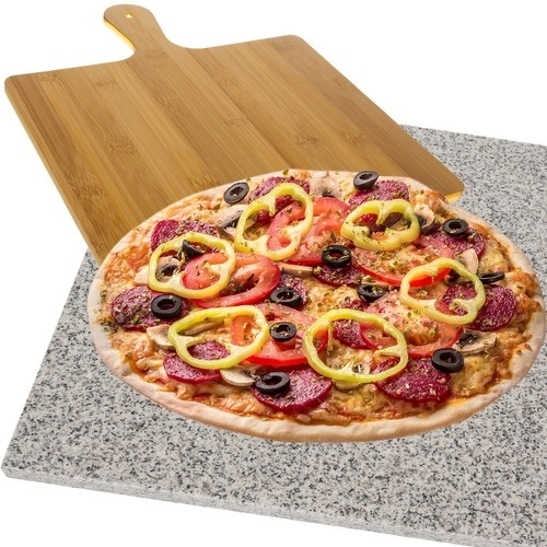 Gránit pizza kő bambusz lapáttal