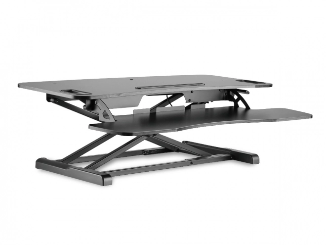 Ergonómikus asztali állvány: 950x615x106-460 mm, állítható, fekete
