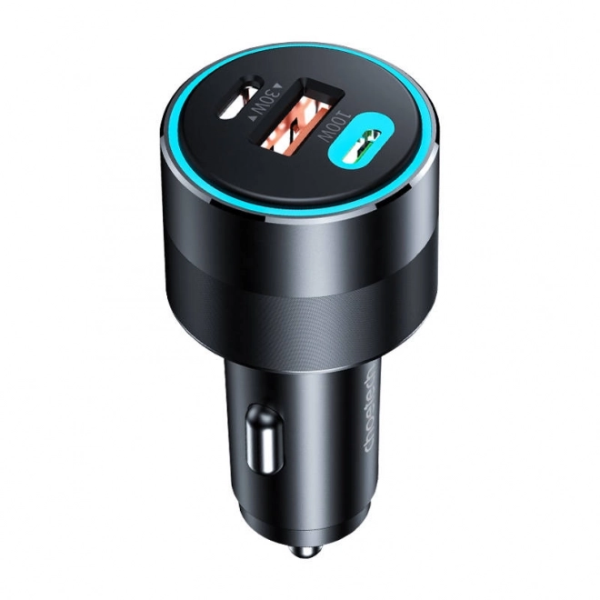 Autós gyorstöltő 130 W 2x USB-C 1x USB-A - Choetech fekete