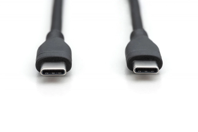 Silikon USB-C kábel, 2m, fekete