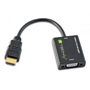 Hdmi-vga átalakító, fekete, 10 cm