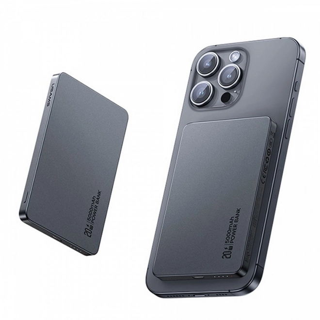 Indukciós Powerbank 5000mAh 20W Gyors Töltés