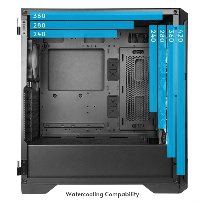 Apex lumo játékszámítógép ház 4 ARGB ventilátorral