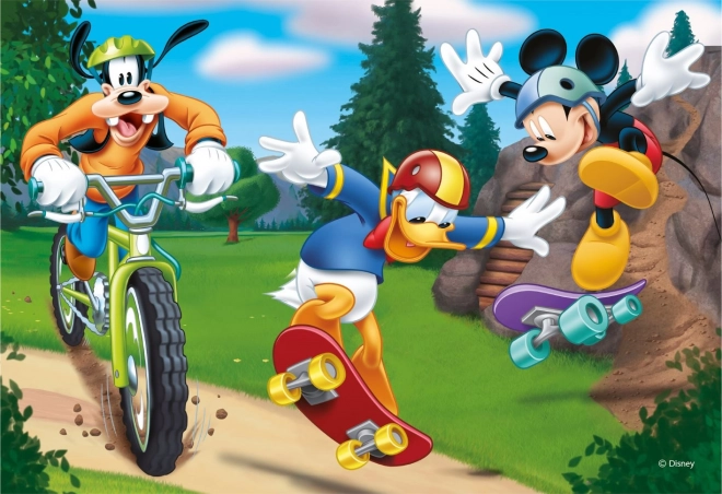Dino puzzle sportoló Mickey és barátai 2x77 darabos