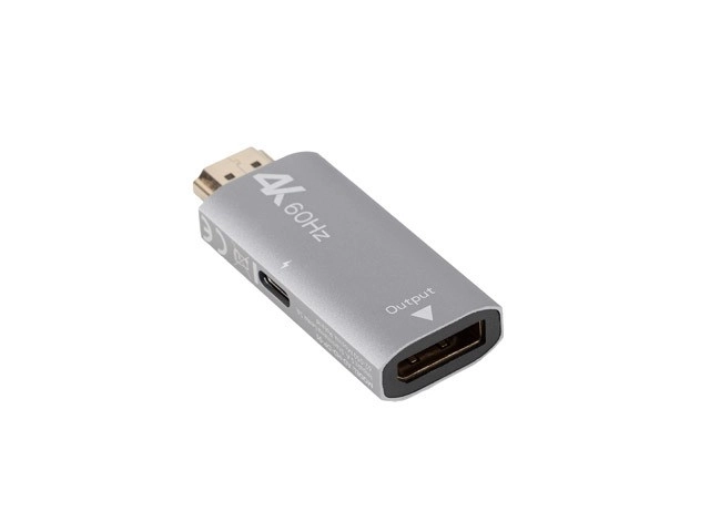 Srebrny HDMI férfi-DisplayPort női 4K adapter