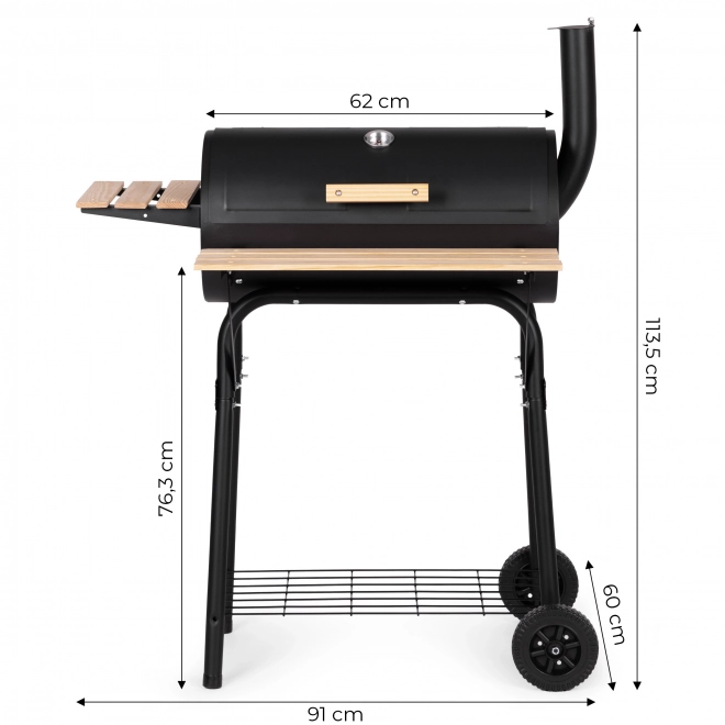Nagy kerti grill hőmérővel és kéménnyel