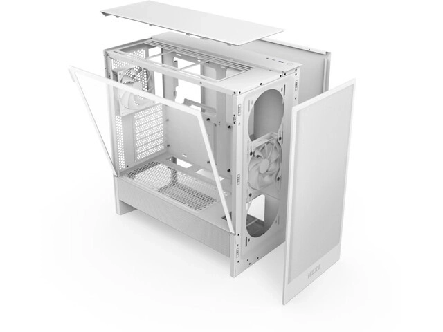 NZXT H5 Flow RGB fehér PC ház Midi Tower ablakkal