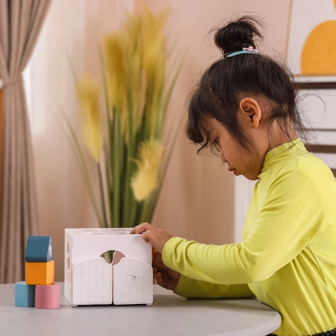 Polarb montessori oktatási formaválogató csörgő kockák