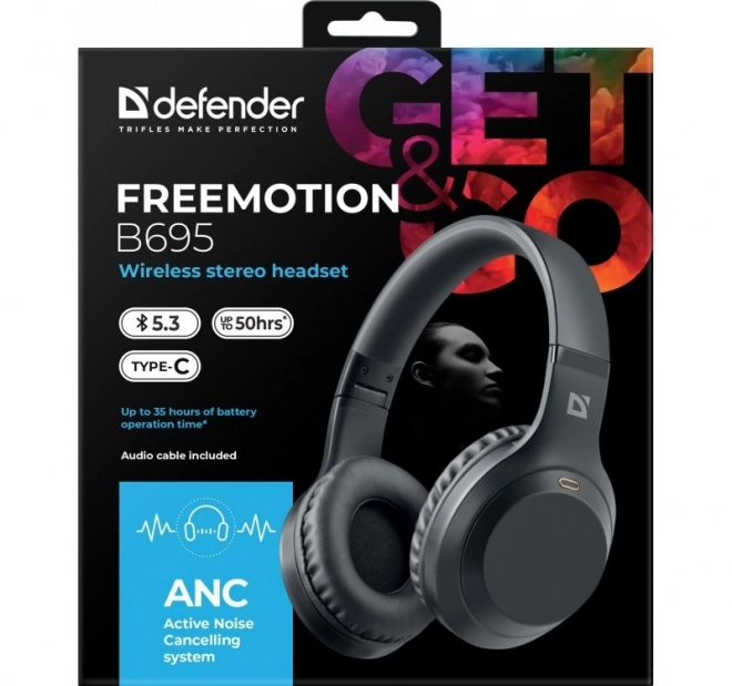 Vezeték nélküli fejhallgató ANC Freemotion B695 fekete