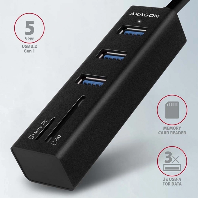 Axagon univerzális USB hub és kártyaolvasó