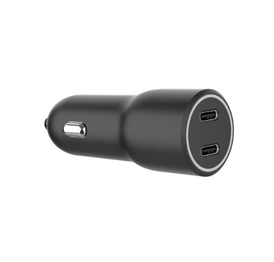 Autós töltő 2x USB-C PD fekete