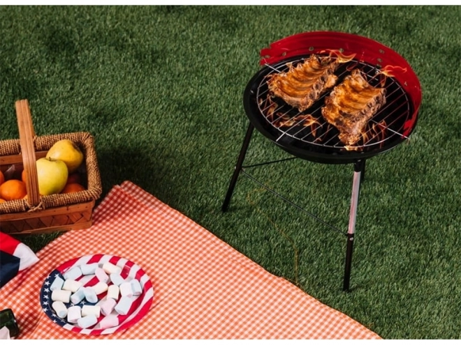 Kerti hordozható kemping faszenes grill
