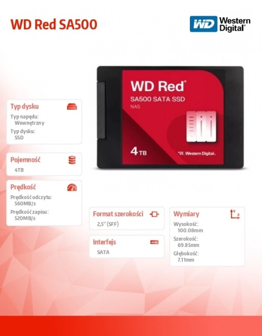 Western Digital Red SSD 4TB NAS meghajtó
