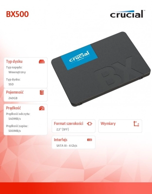 Crucial BX500 240GB SATA SSD