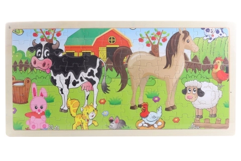 Fa puzzle állatkákkal