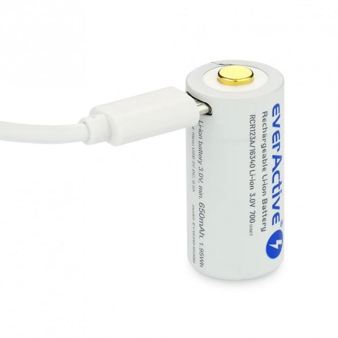 EverActive újratölthető 16340 Li-ion akkumulátor 3V 700 mAh micro USB