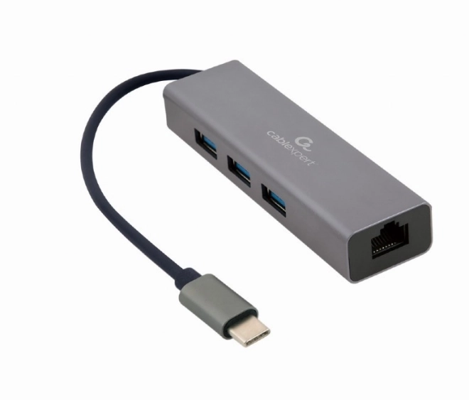 3 portos USB 3.1 hub hálózati kártyával