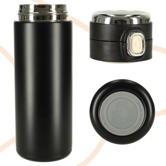 Termosz ivókupakkal és LED kijelzővel, 420 ml fekete