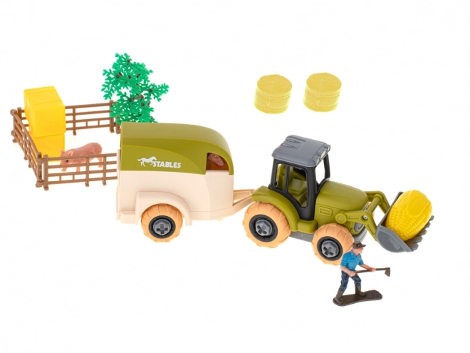 Gyermek traktor és farm készlet játékszett