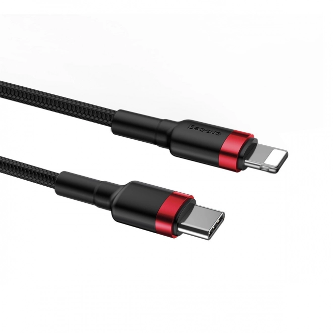 Baseus Cafule usb-c - Lightning kábel, piros és fekete