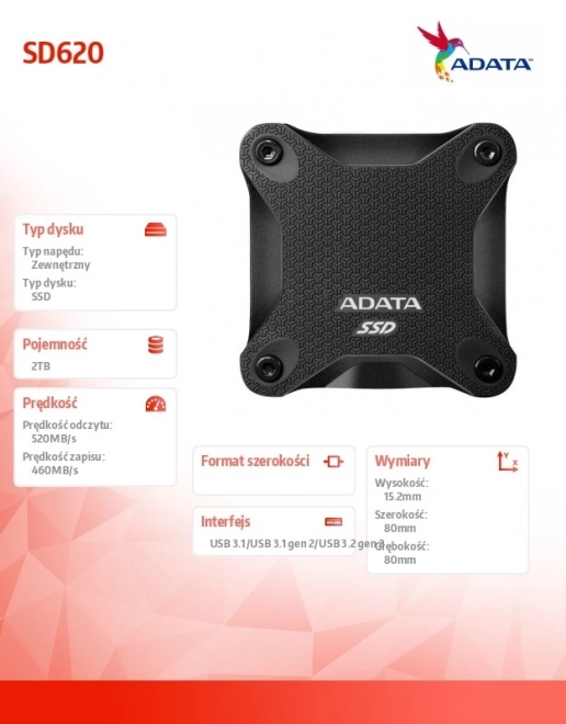 Külső SSD meghajtó fekete
