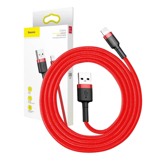 Baseus lightning usb kábel 3m piros