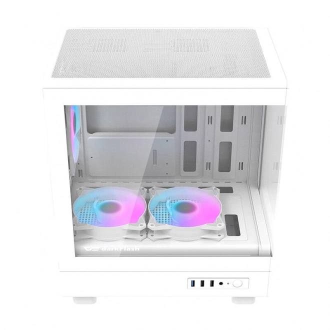 Számítógépház Darkflash aRGB ventilátorokkal fehér