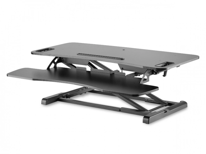 Ergonómikus asztali állvány: 950x615x106-460 mm, állítható, fekete