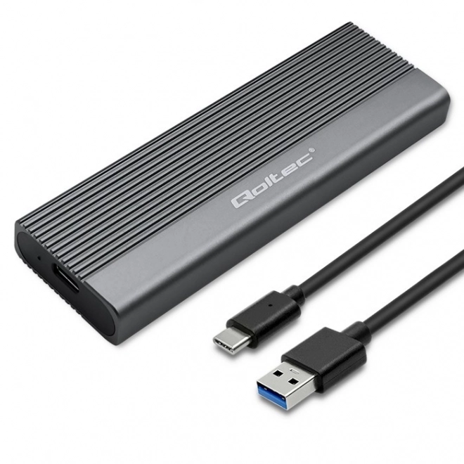 Szürke alumínium M.2 SSD SATA NGFF külső ház USB-C csatlakozóval