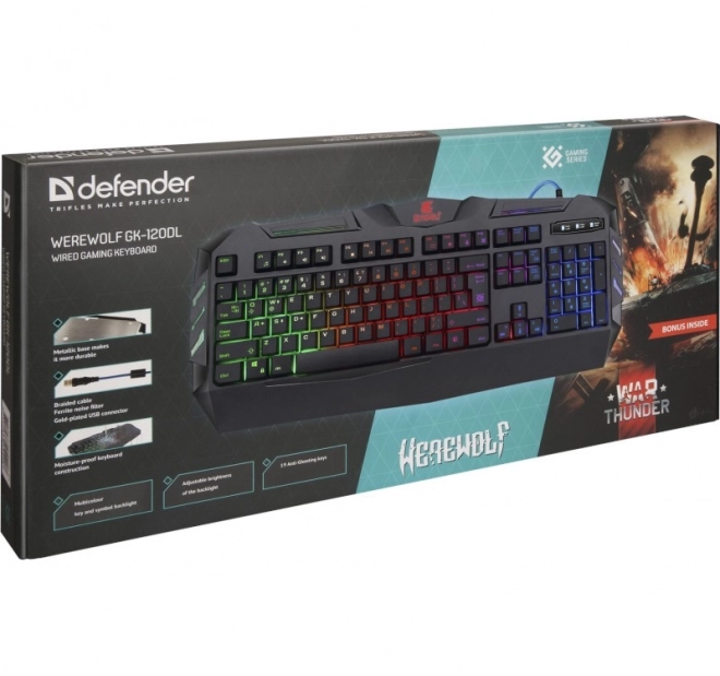 Defender Werewolf Gk-120dl világítós gamer billentyűzet