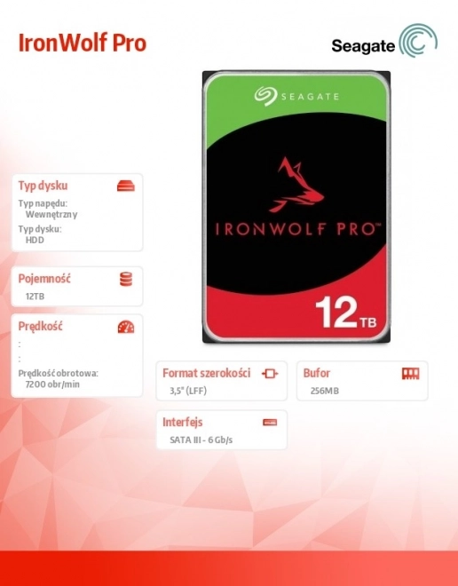 IronWolf Pro 12TB merevlemez