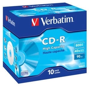 Cd-r 40x 80MB extra védelem 10 darab Verbatim