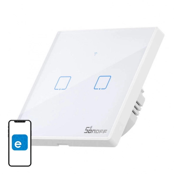 Sonoff T2 EU TX 2 csatornás érintős világításkapcsoló WiFi + RF 433