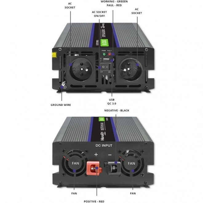 Monolith Feszültségátalakító 12V - 230V