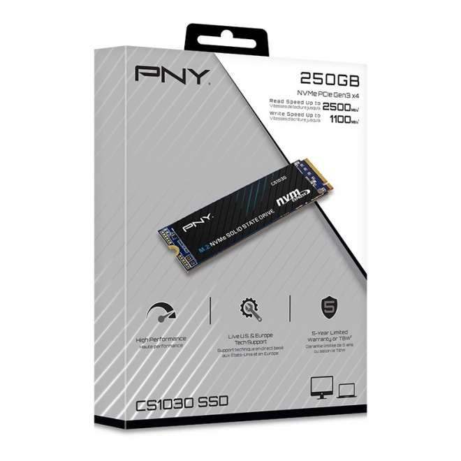 250GB NVMe SSD meghajtó