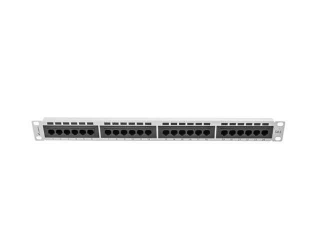 24 portos patch panel 1U kat.6 szürke