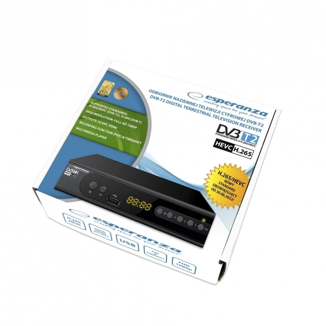 Modern dekóder DVB-T/T2 HEVC-vel