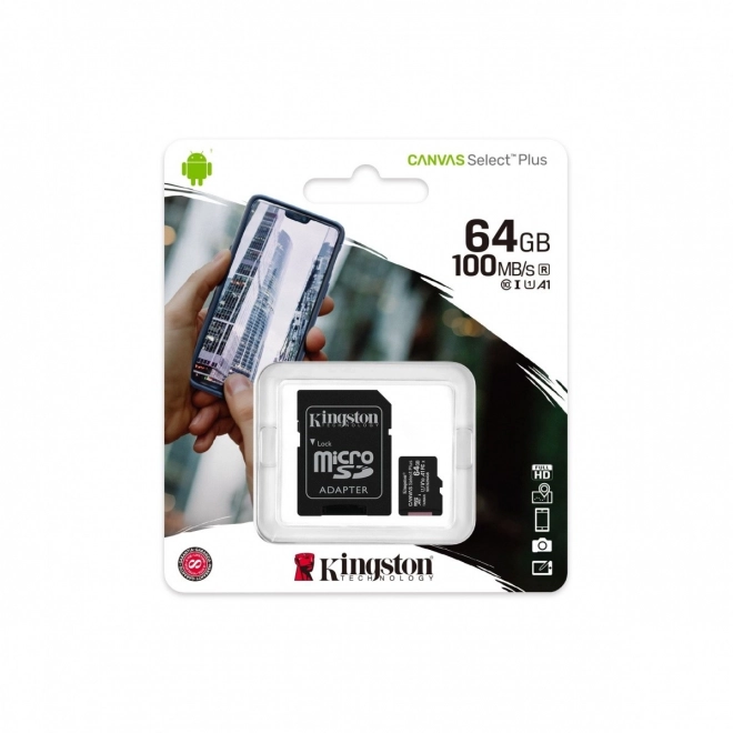 Kingston Canvas Select Plus microSD memóriakártya 64GB