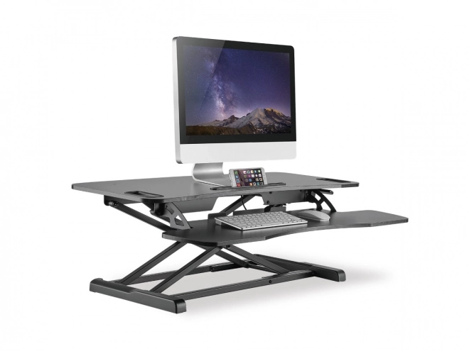 Ergonómikus asztali állvány: 950x615x106-460 mm, állítható, fekete