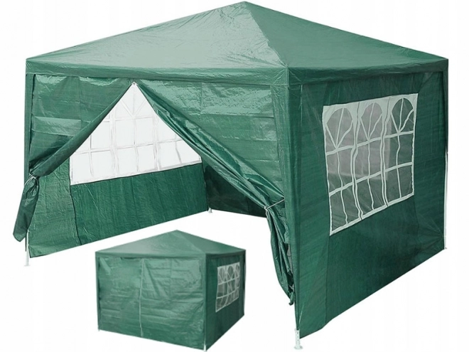 Kerti pavilon sátor 3x3 m, 4 oldalfal, zöld
